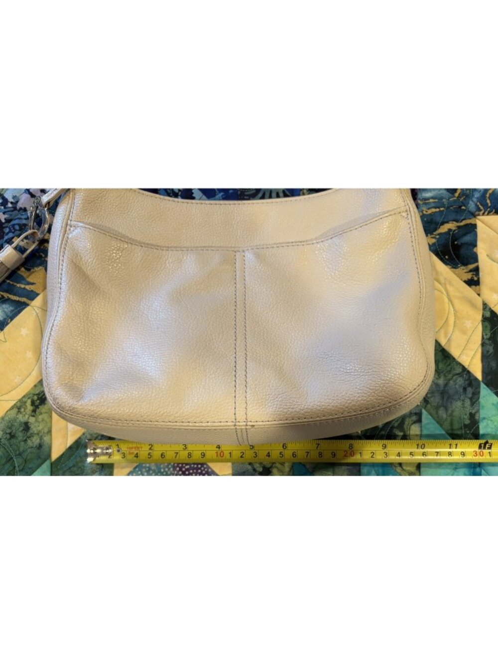 Brighton Barbados Purse Bag Beige Pebbled Braided Genuine Leather Top Zip Hobo - Picture 12 of 15